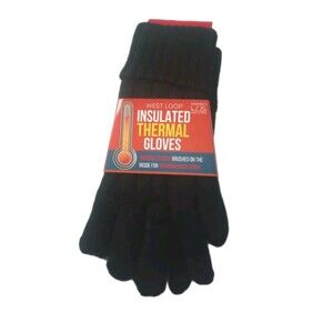 NWT West Loop Thermal Gloves Insulated FauxFur Lined Black sz L/XL Womens